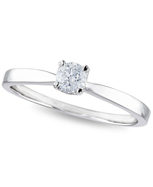 Diamond 1/4 ct. t.w. Solitaire Engagement Ring in 14k White or Yellow Gold