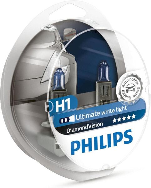 Philips 12258DV Diamond Vision 5000K H1 Auto-Scheinwerfer-Birnen (TwinPackvonBirnen)