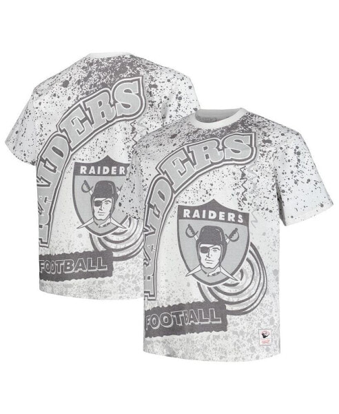 Men's White Las Vegas Raiders Big and Tall Allover Print T-shirt