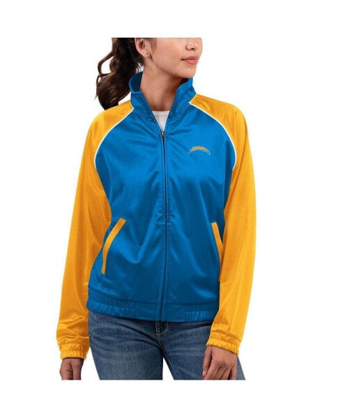 Women's Powder Blue Los Angeles Chargers Showup Fashion Dolman Full-Zip Track Jacket