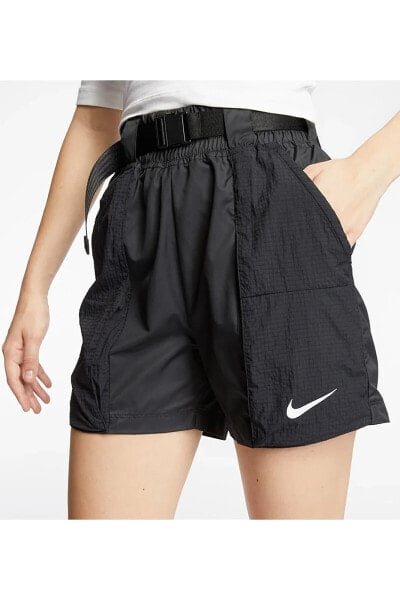 Şort Kadın Siyah Sportswear Swoosh Women's Woven Shorts - Black Dd2095-010