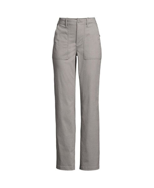 Petite High Rise Chino Utility Straight Leg Pants