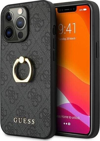 Guess Guess GUHCP13L4GMRGR iPhone 13 Pro / 13 6,1" szary/grey hardcase 4G with ring stand