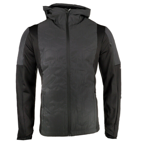 Diadora Bright Be One Full Zip Running Jacket Mens Black, Grey Casual Athletic O