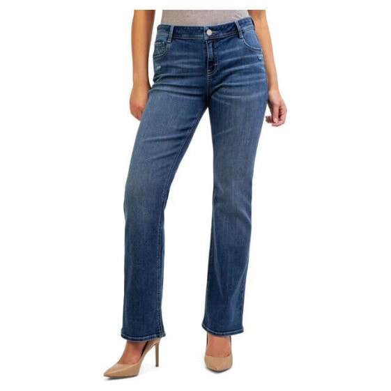 Jordache Mid Rise Bootcut Jeans Regular and Short Inseam Women's 12 Blue Pull-On