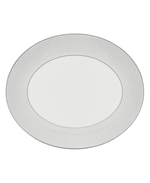Gio Platinum Oval Serving Platter, 13"