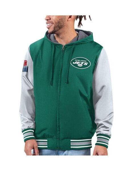 Men's Green, Gray New York Jets Commemorative Reversible Full-Zip Jacket