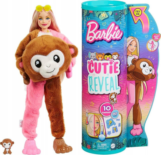 Lalka Barbie Mattel Cutie Reveal Małpka Lalka Seria Dżungla HKR01