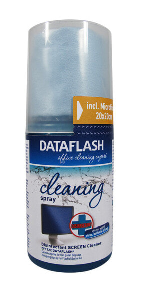 Data Flash DF1722, Equipment cleansing spray & dry cloth, Screens/Plastics, 200 ml, Multicolor, 55 mm, 150 mm