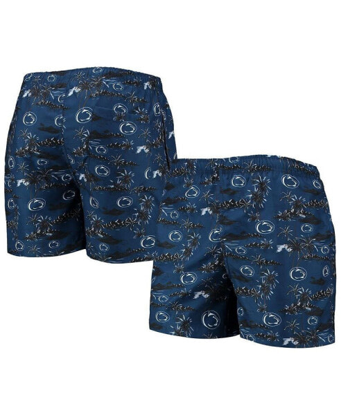 Men's Navy Penn State Nittany Lions Island Palm Swim Trunks