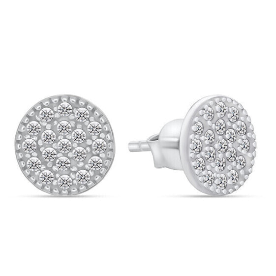 Fancy silver earrings with zircons EA506W