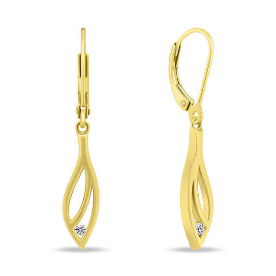 Decent gold-plated earrings with zircons EA894Y