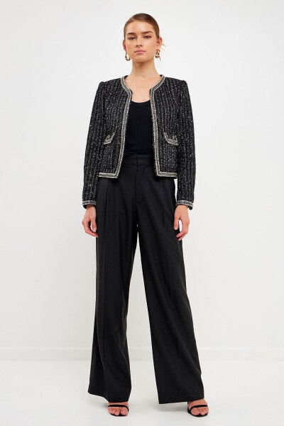 Women's Sequin Tweed Jacket