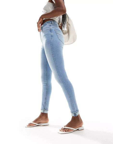 River Island high rise skinny jean in light blue