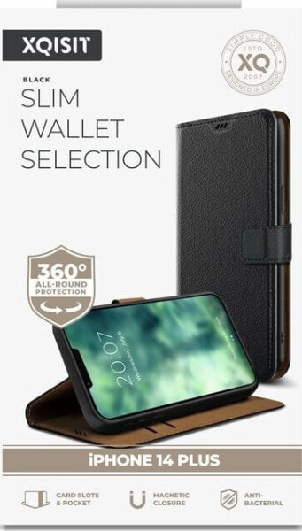 Xqisit XQISIT NP Slim Wallet Selection Anti Bacterial for iPhone 14 Plus Black standard