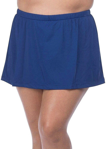Maxine Of Hollywood 273371 Plus Size Skirted Bikini Swimsuit Bottom, Navy, 22