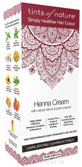 Semi-permanente Henna-Creme - Tints Of Nature Henna Cream Dark Brown