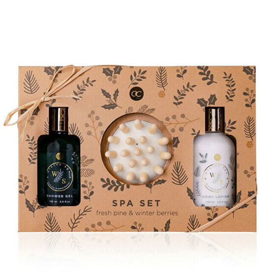 Bath care set with Winter Spa massage brush