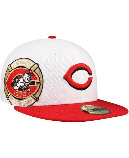 Men's White/Red Cincinnati Reds Major Sidepatch 59FIFTY Fitted Hat