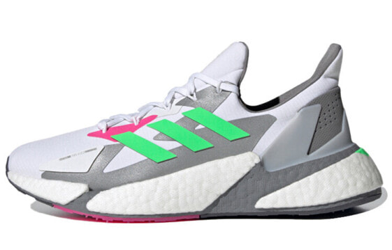 Кроссовки беговые Adidas X9000l4 бело-серо-зеленые