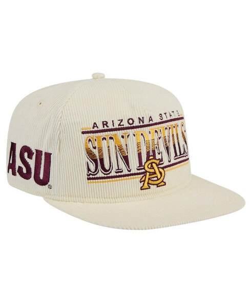 Men's White Arizona State Sun Devils Throwback Golfer Corduroy Snapback Hat