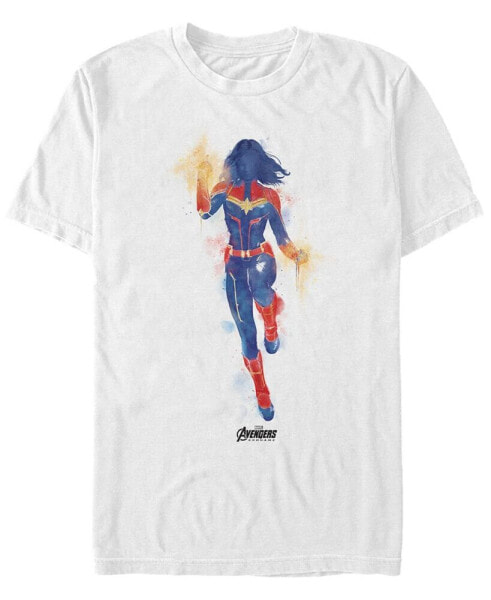 Marvel Men's Captain Marvel Watercolor Short Sleeve T-Shirt