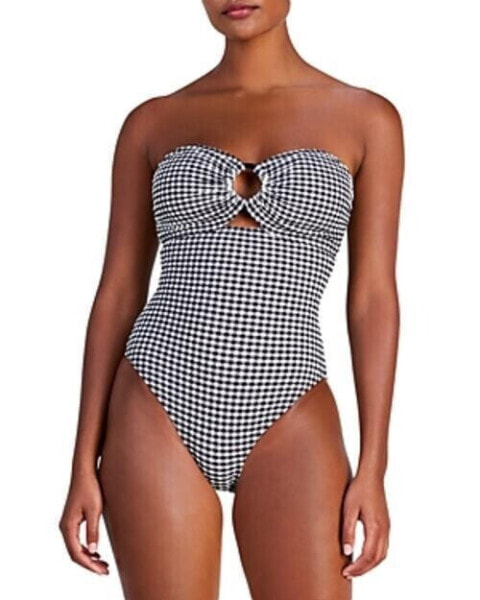 kate spade new york 298995 Ring Bandeau Gingham One Piece Swimsuit S