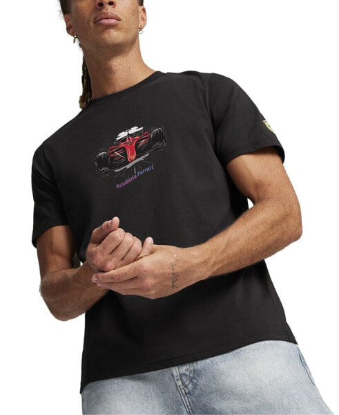 Men's Scuderia Ferrari Regular-Fit Formula One Race Car Graphic T-Shirt