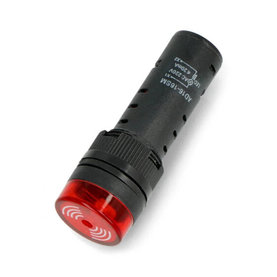 LED indicator 230V AC - 19mm - red with a buzzer
