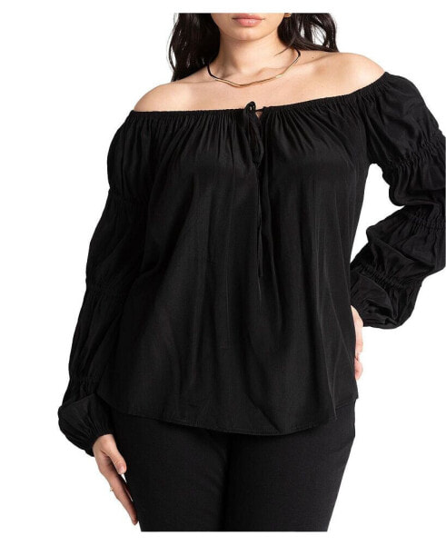 Plus Size Off The Shoulder Detail Blouse