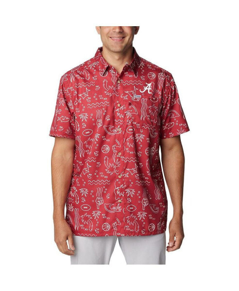 Men's Crimson Alabama Crimson Tide Super Slack Tide Omni-Wick Button-Up Shirt