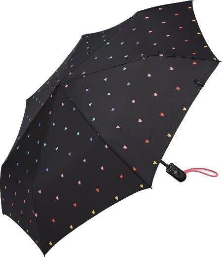 Dámský skládací deštník Easymatic Light 58694 black rainbow