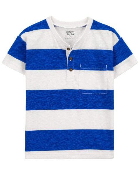 Baby Striped Jersey Henley 3M