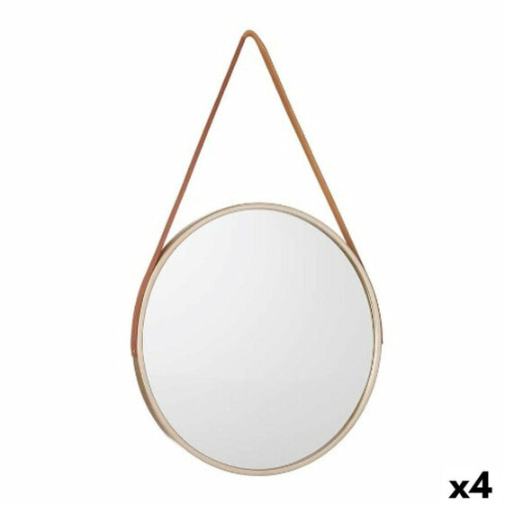 Wall mirror Brown champagne Crystal Polyskin 45 x 45 x 3 cm (4 Units)