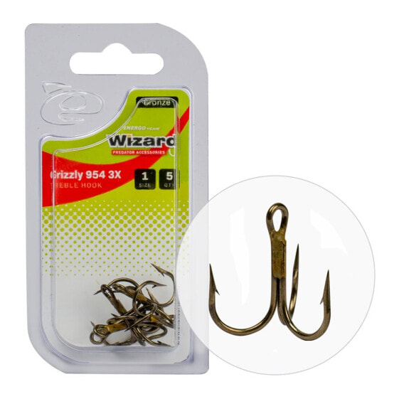 WIZARD Grizzly 954M 3X Treble Hook