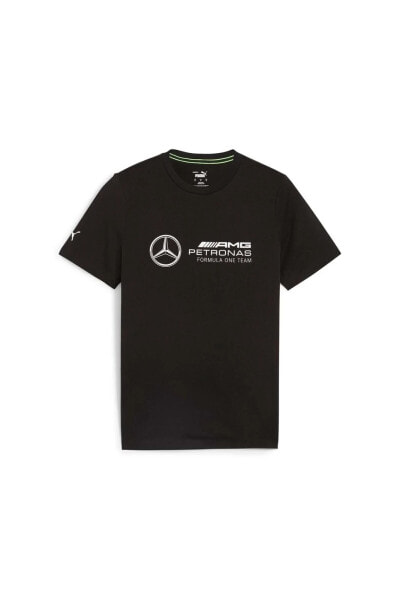 623762-01 Mapf1 Ess Logo Tee Mercedes Team Erkek T-shirt Siyah