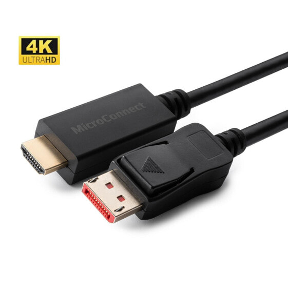 MicroConnect MC-DP-HDMI-10004K - 10 m - DisplayPort - 3840 x 2160 pixels - Black - 250 g - 320 g