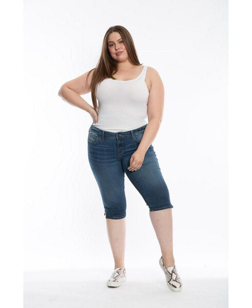 Plus Size Denim Crop