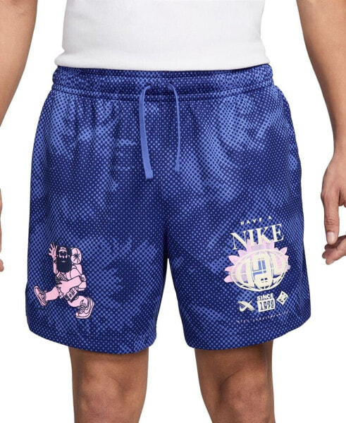 Men's Club Mesh Flow Atheltic-Fit Printed Shorts