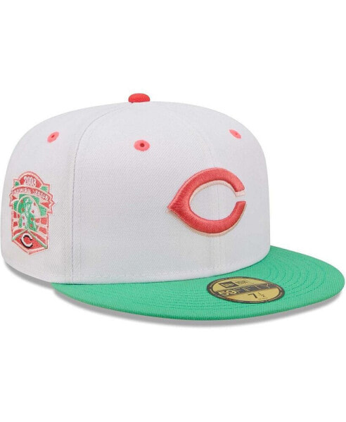 Men's White, Green Cincinnati Reds Inaugural Season at Great American Ballpark Watermelon Lolli 59FIFTY Fitted Hat