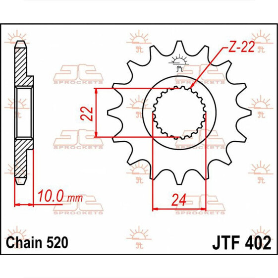 JT SPROCKETS 520 JTF402.13 Steel Front Sprocket