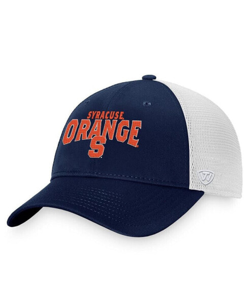 Men's Navy, White Syracuse Orange Breakout Trucker Snapback Hat