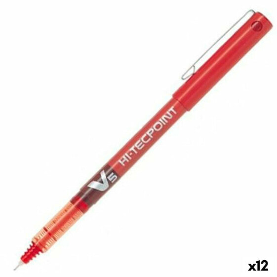 Ручка с жидкими чернилами PILOT V-5 Hi-Tecpoint Красная 0,3 мм (12 штук)