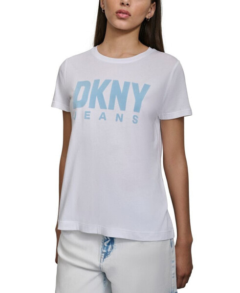 Футболка DKNY с флокированным логотипом и коротким рукавом