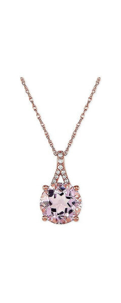 Pink Amethyst (2-1/2 ct. t.w.) and Diamond Accent 18" Pendant Necklace in 14k Rose Gold