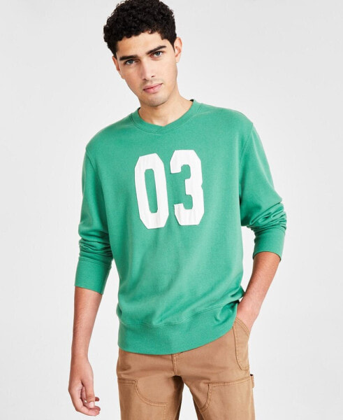 Men's Long Sleeve Crewneck Varsity T-Shirt, Created for Macy's