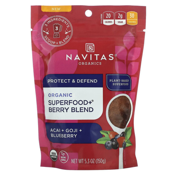 Смешанный Органический Суперфуд Асаи + Годжи + Черника Navitas Organics 150 г