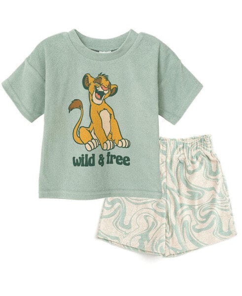 Toddler Boys Lion King Mickey Mouse Cars T-Shirt and Shorts Outfit Set to (2T - 10-12)