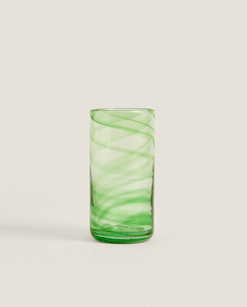 Coloured blown glass tall tumbler