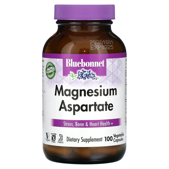 Магний Bluebonnet Nutrition Aspartate, 100 капсул
